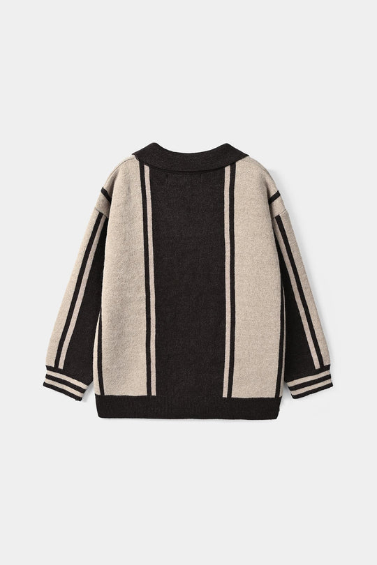 Boys Acrylic Sweater-Real Energy - Grey.Beige