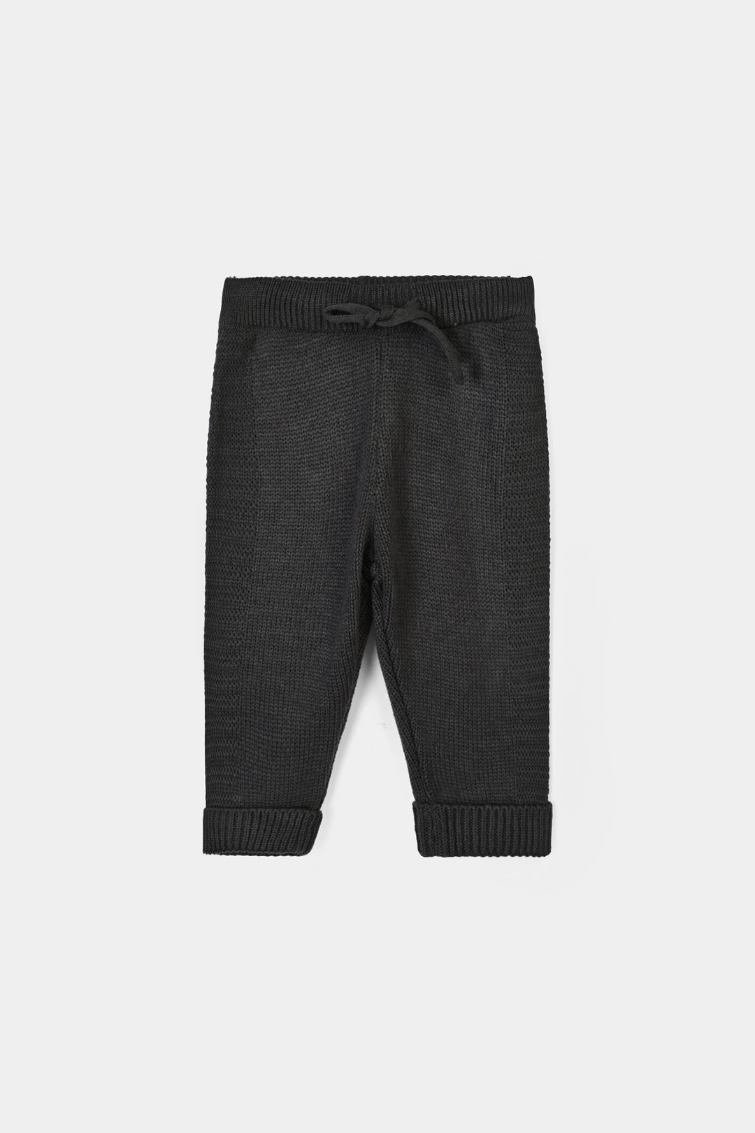 Infant Boys Acrylic Co Ord Set-Cross Stripe- Grey/Off-White