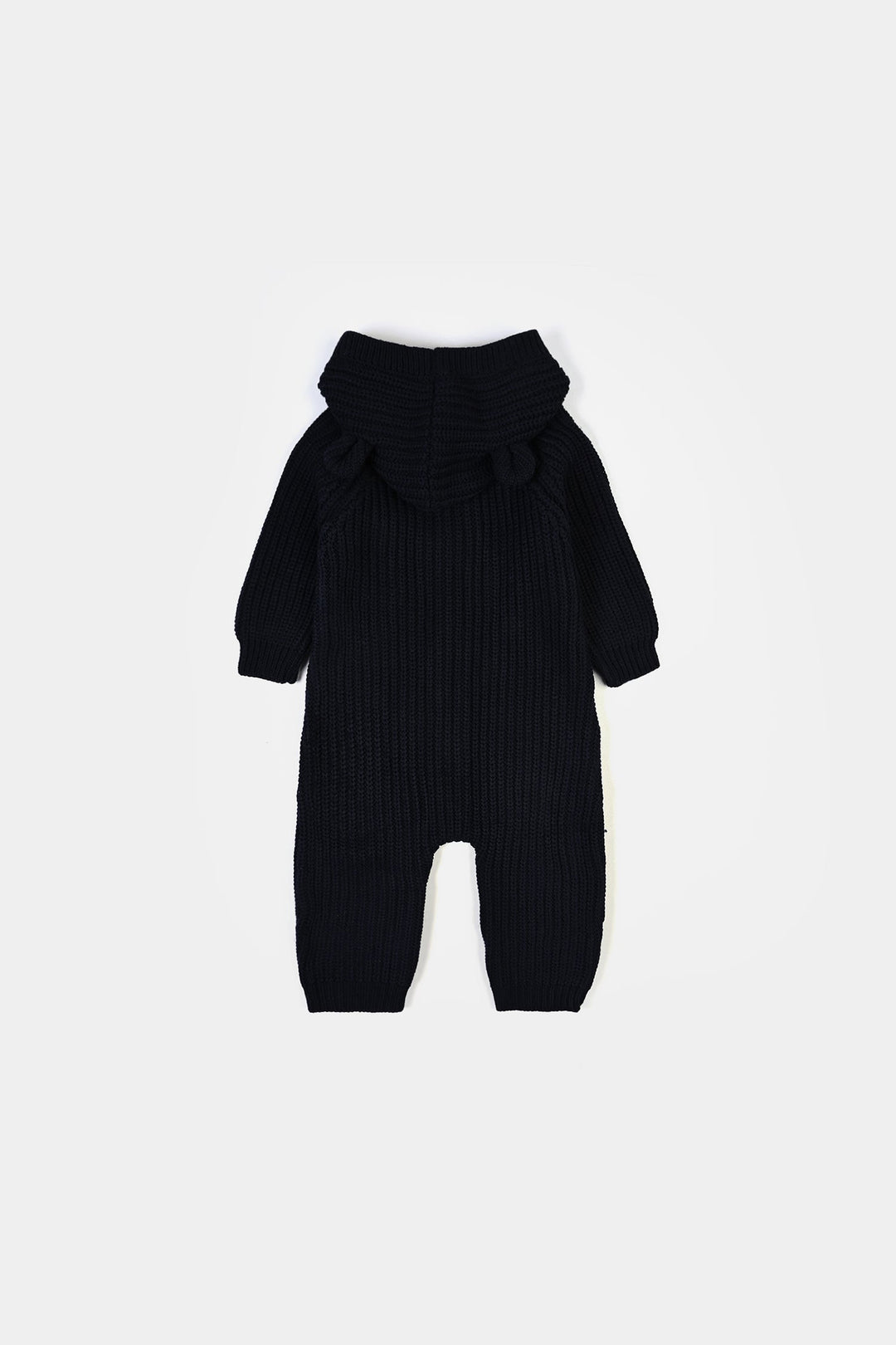 Infant Boys Acrylic Hooded Romper-Roar-NAVY