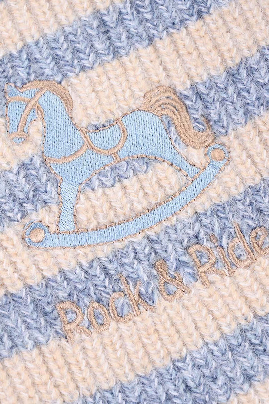 Infant Boys Feather-Acrylic Sweater-Rock & Ride - Blue.White