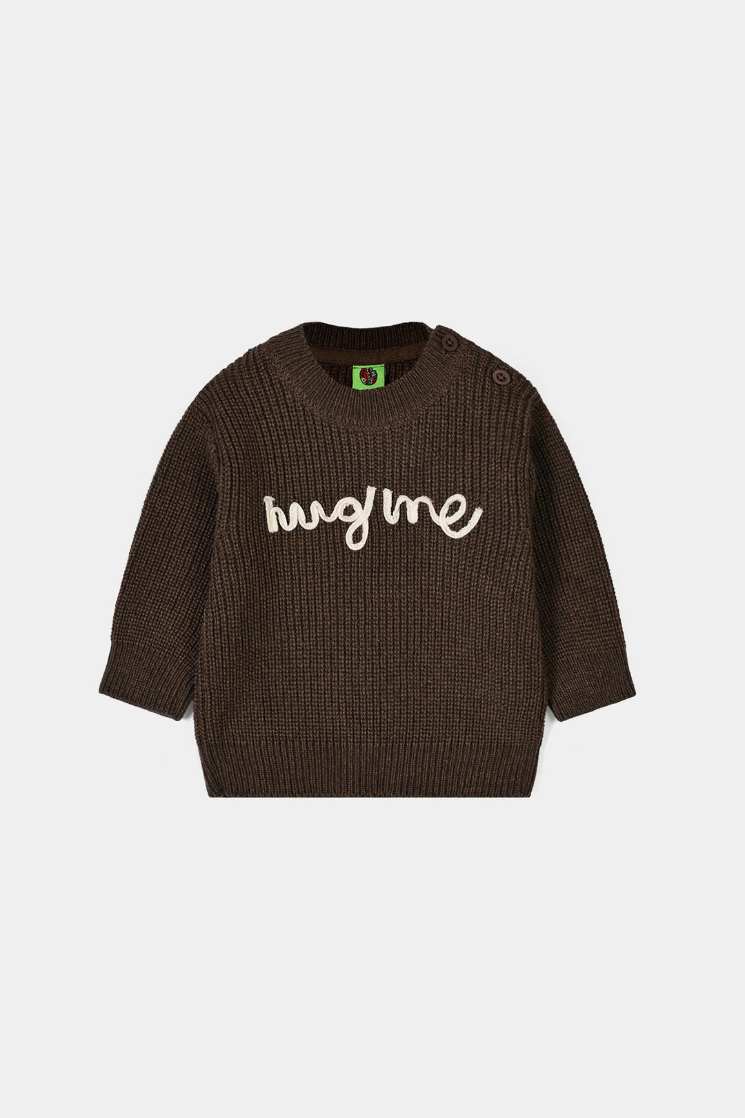Infant Boys Acrylic Sweater Hug Me- Brown