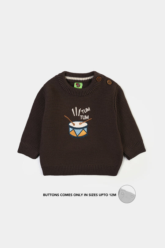 Infant Boys Sweater-Tum Tum - BROWN
