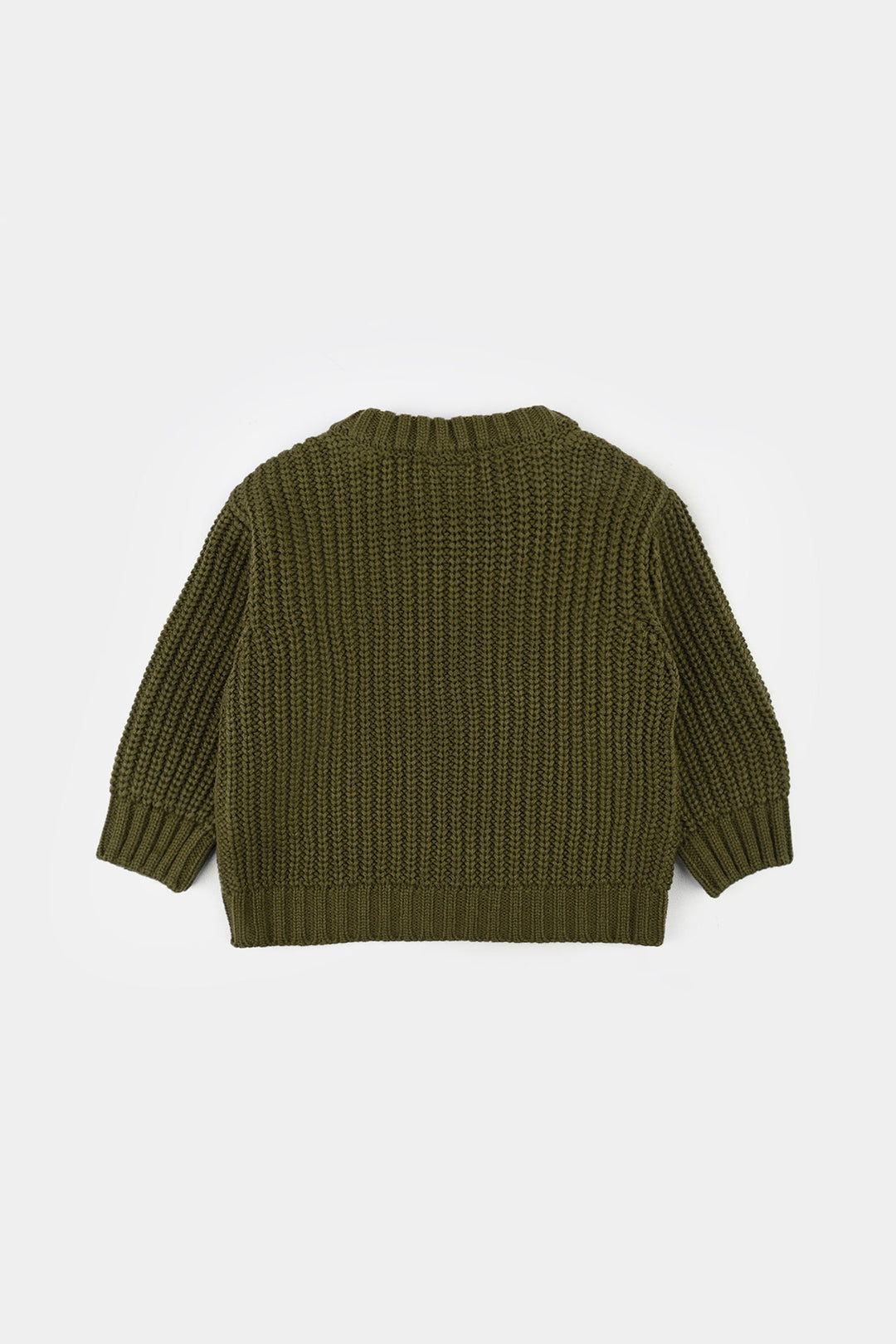 Infant Boys Sweater-Tractor - Olive.Green