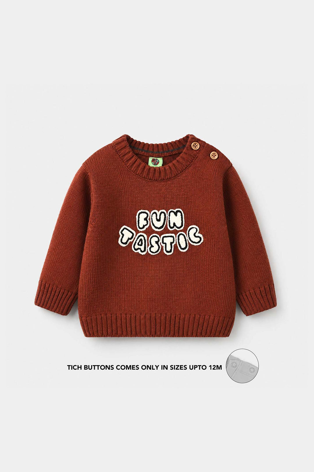 Infant Boys Acrylic Sweater - Funtastic - Reddish - Brown