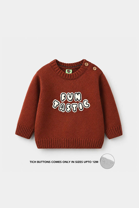 Infant Boys Acrylic Sweater - Funtastic - Reddish - Brown