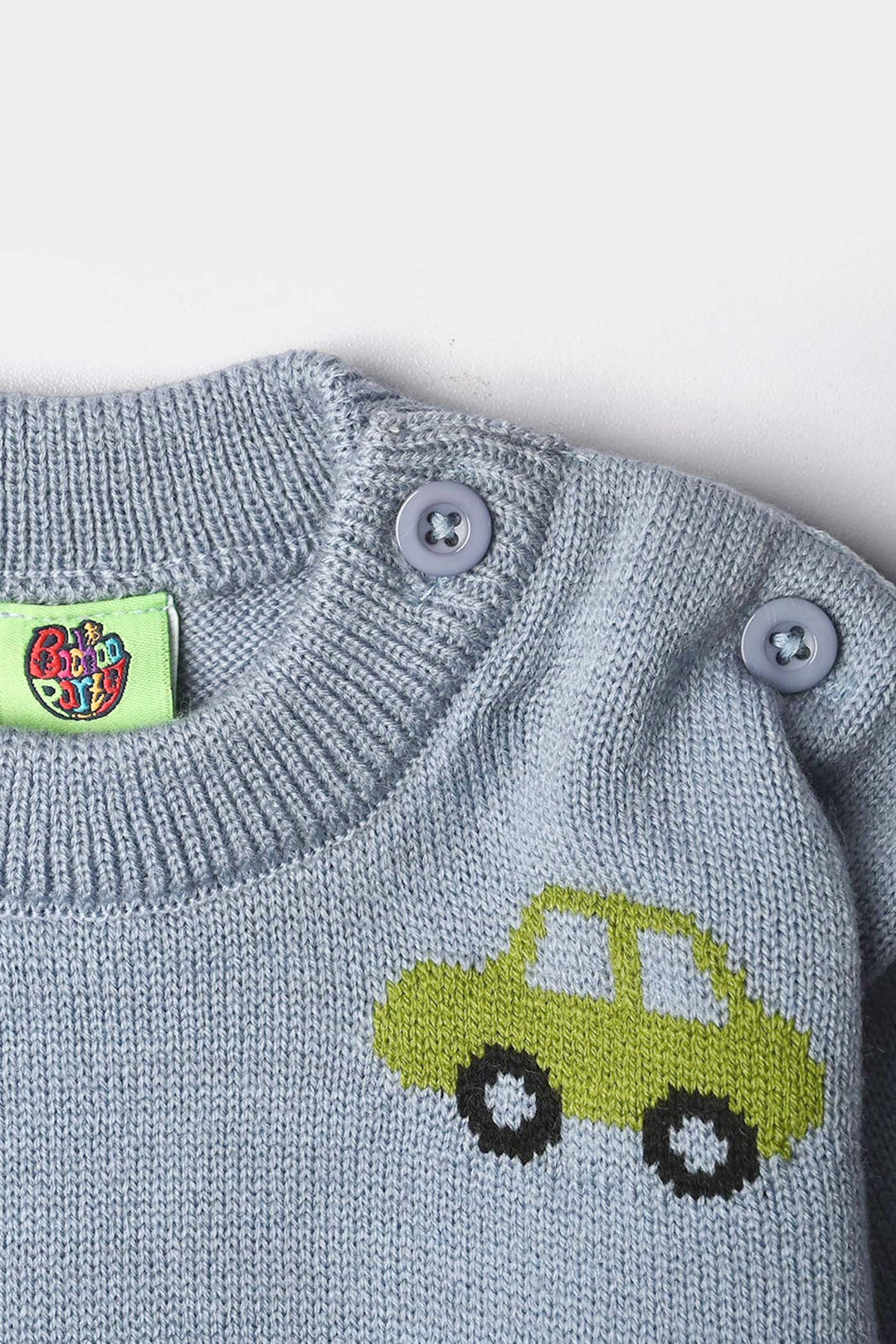 Infant Boys Acrylic Sweater-Traffic - LT.Blue