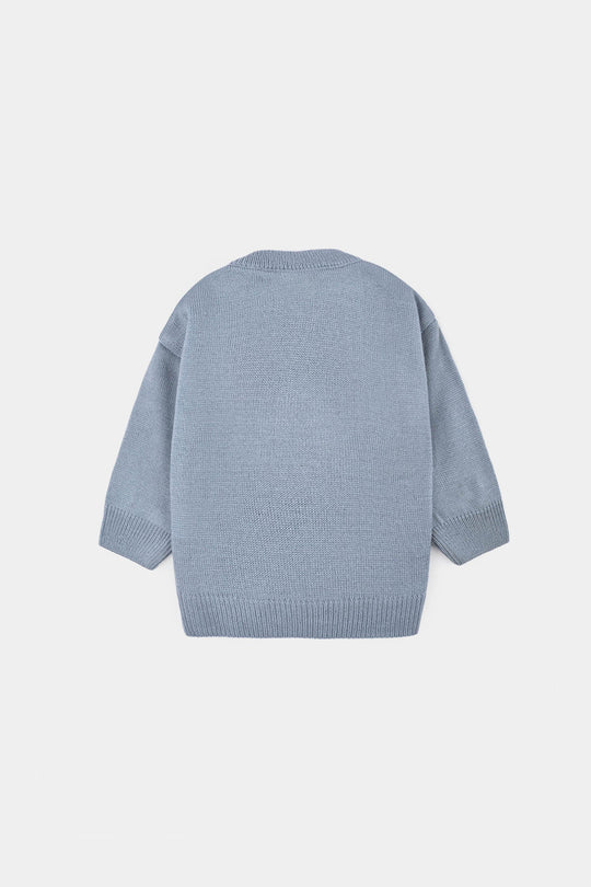Infant Boys Acrylic Sweater-Traffic - LT.Blue