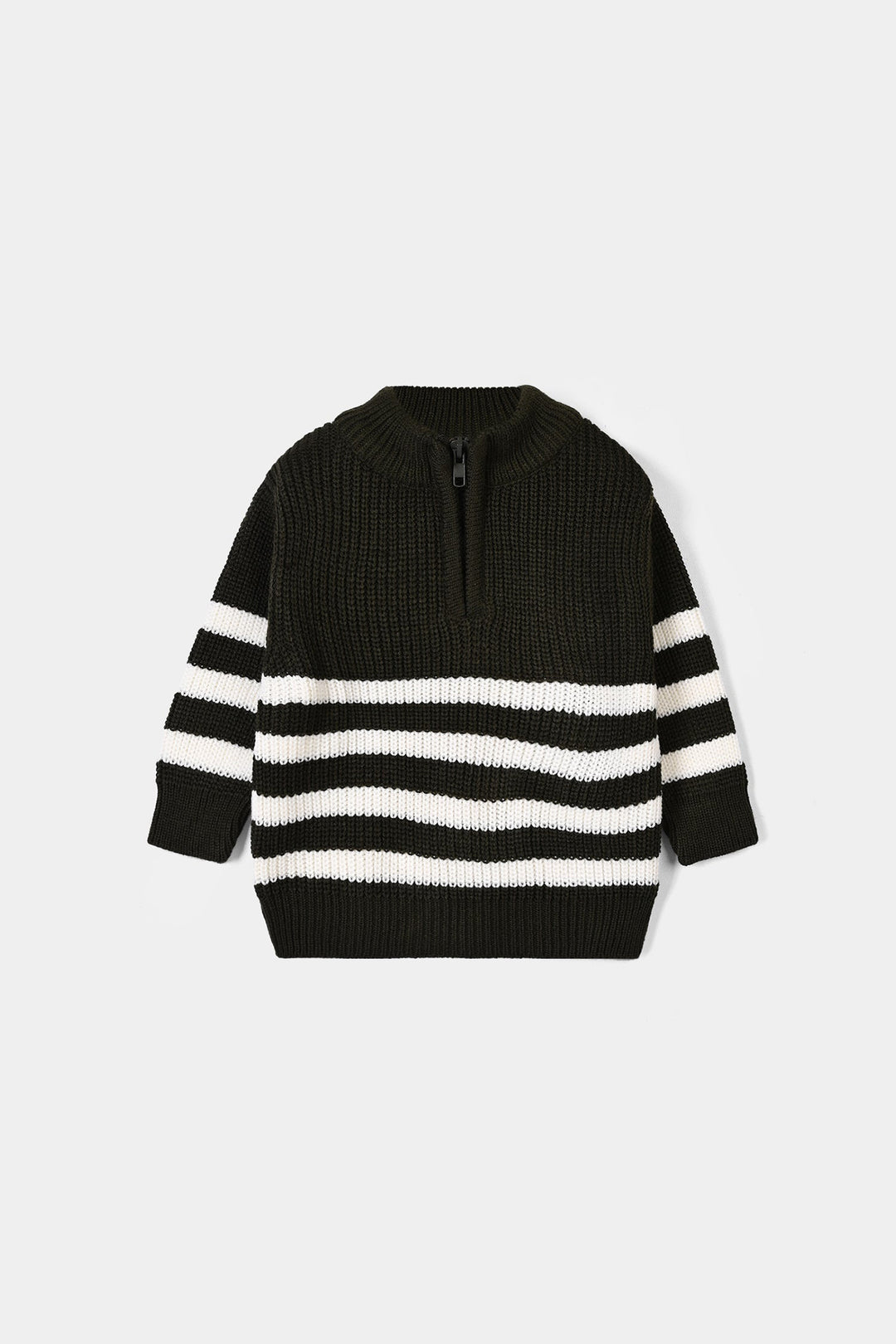 Infant Boys Acrylic Sweater Cross - Charcoal