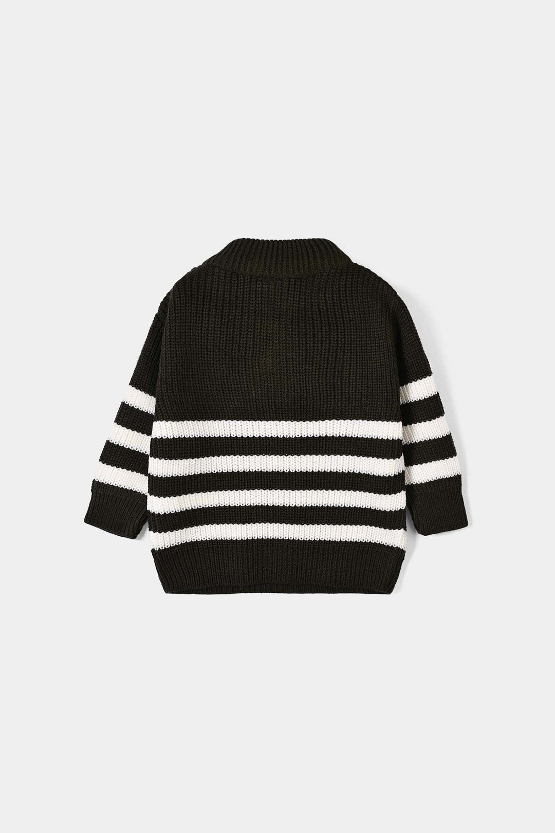 Infant Boys Acrylic Sweater Cross - Charcoal