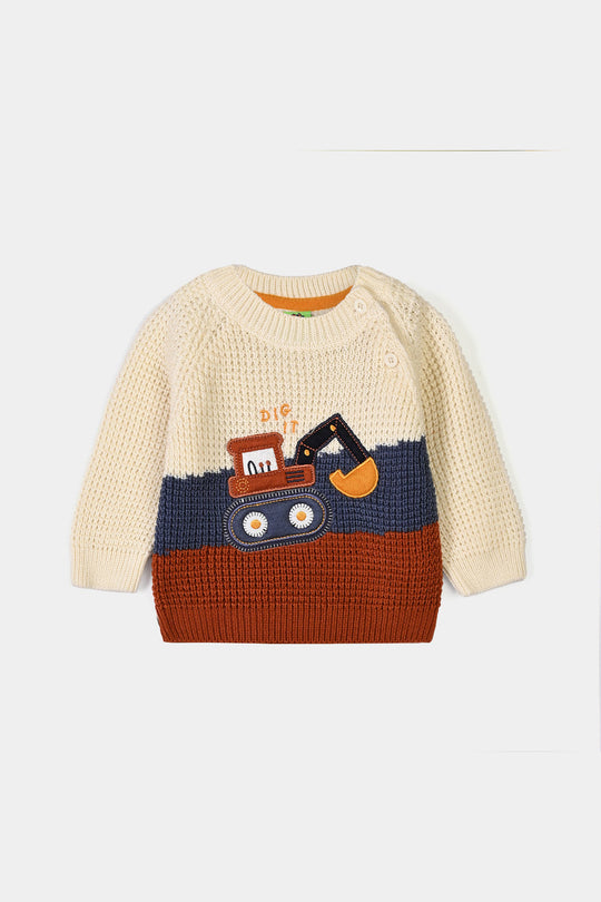 Infant Boys Acrylic Sweater-Dig It-Multi