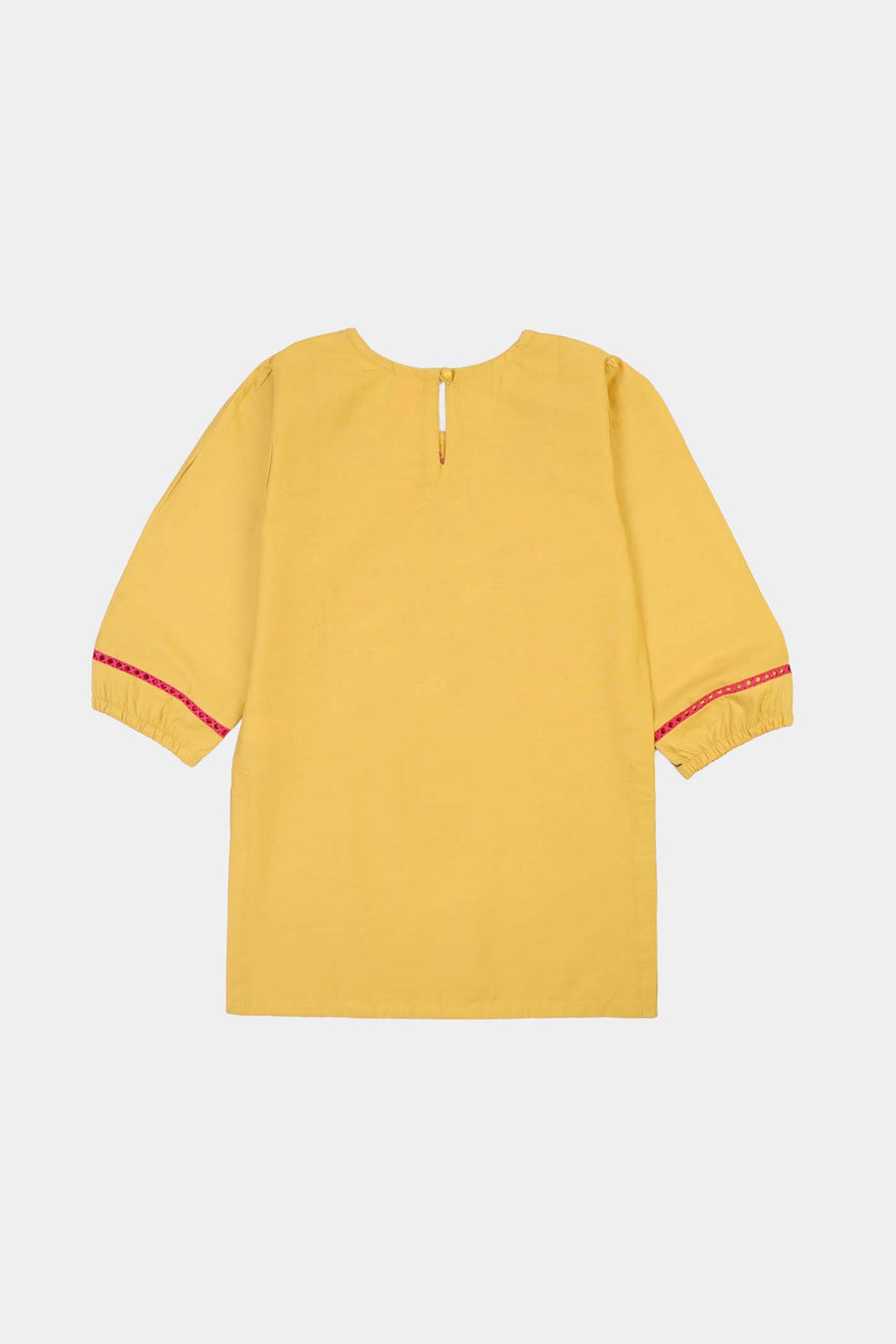 Girls Cotton Emb Kurti Nagma-Mustard