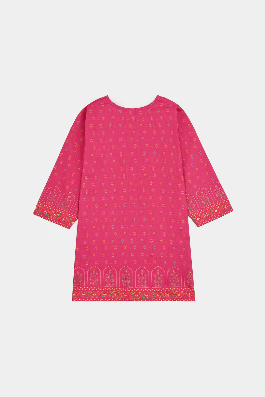 Girls Cotton Slub Printed 2pcs Lily-Shock.Pink