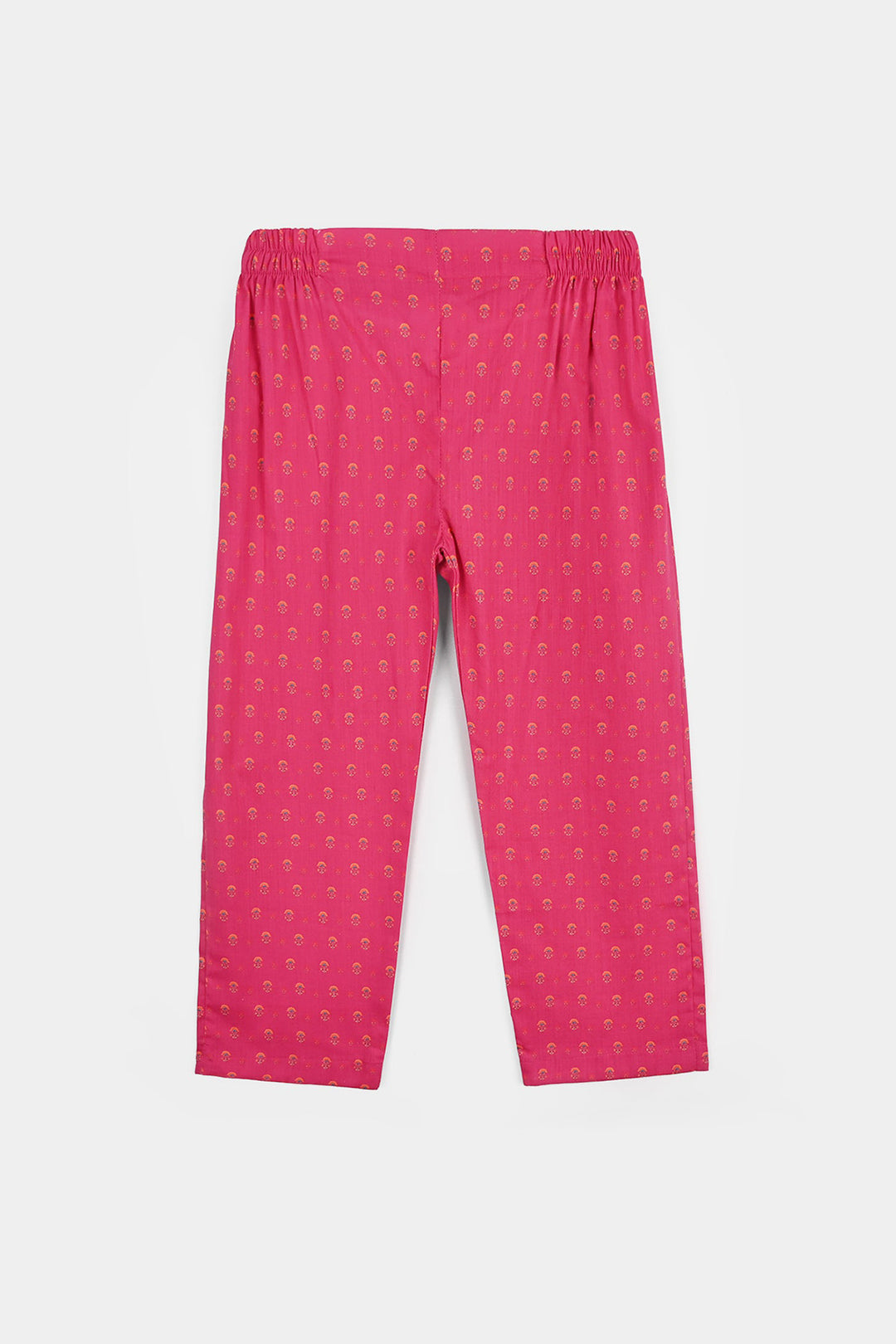 Girls Cotton Slub Printed 2pcs Lily-Shock.Pink
