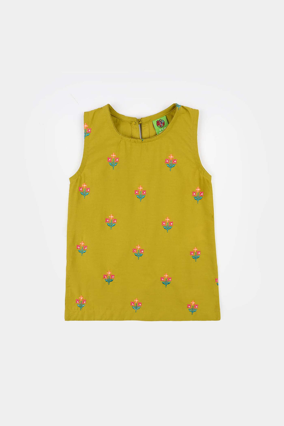 Infant Girls Cotton Poplin Emb 2Pcs Little Blooming-Olive.Green