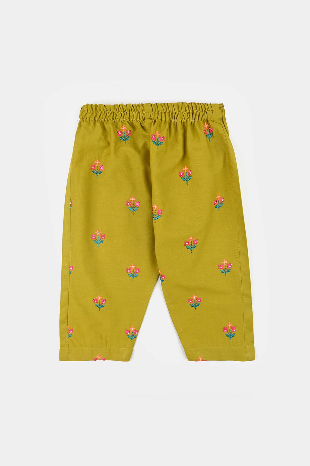 Infant Girls Cotton Poplin Emb 2Pcs Little Blooming-Olive.Green