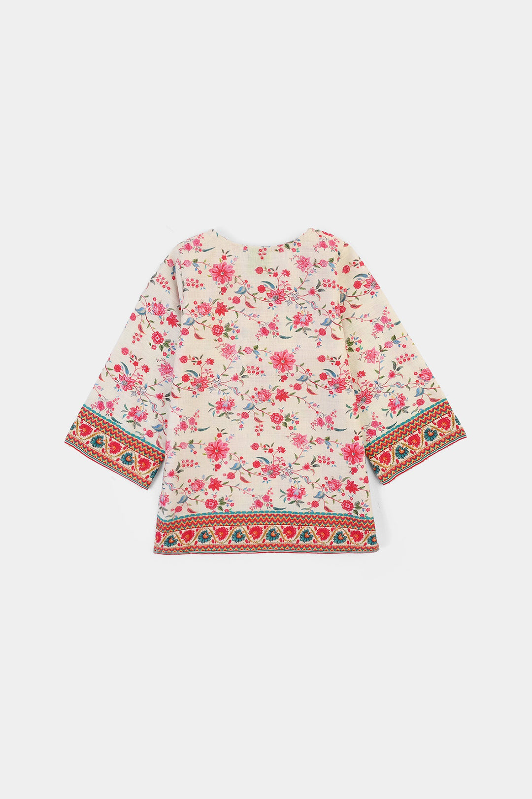 Infant Girls Cotton Slub Printed 2Pcs Rose-Multi