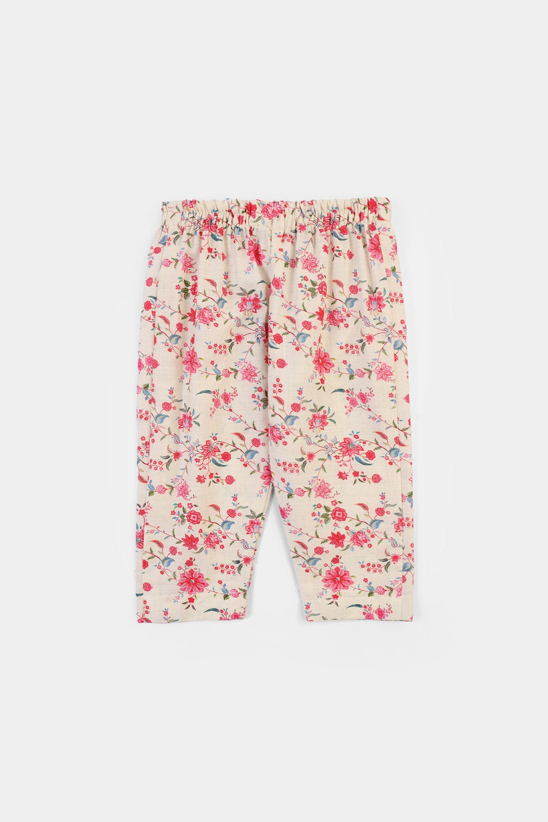 Infant Girls Cotton Slub Printed 2Pcs Rose-Multi