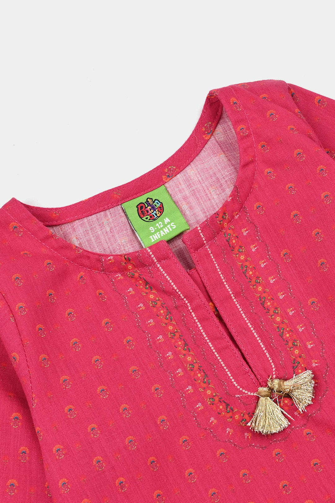 Infant Girls Cotton Slub Printed 2Pcs Lily-Shock.Pink