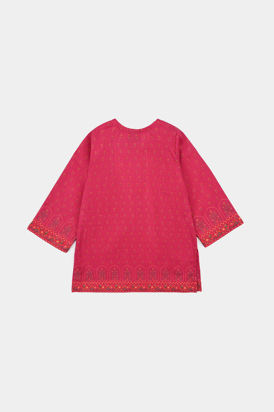 Infant Girls Cotton Slub Printed 2Pcs Lily-Shock.Pink