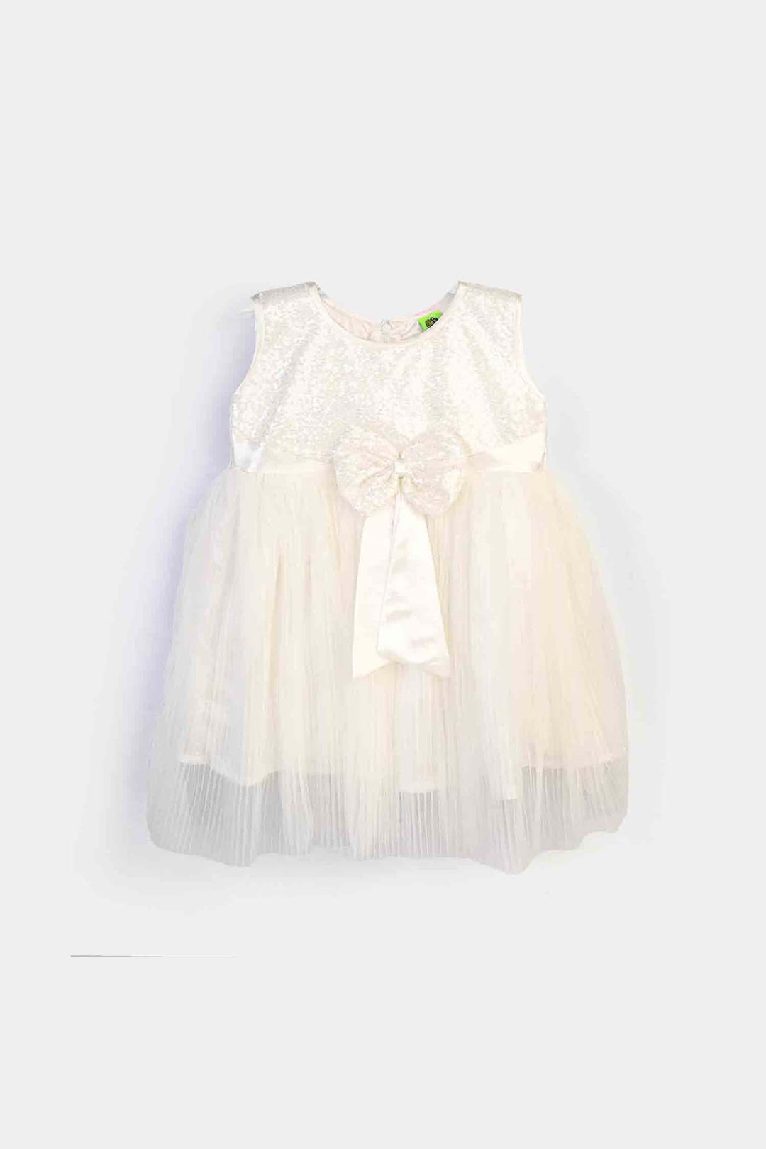 Infant Girls Sequence Fancy Frock Angel-WHITE