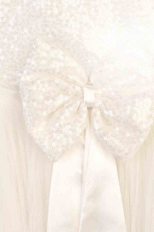 Infant Girls Sequence Fancy Frock Angel-WHITE