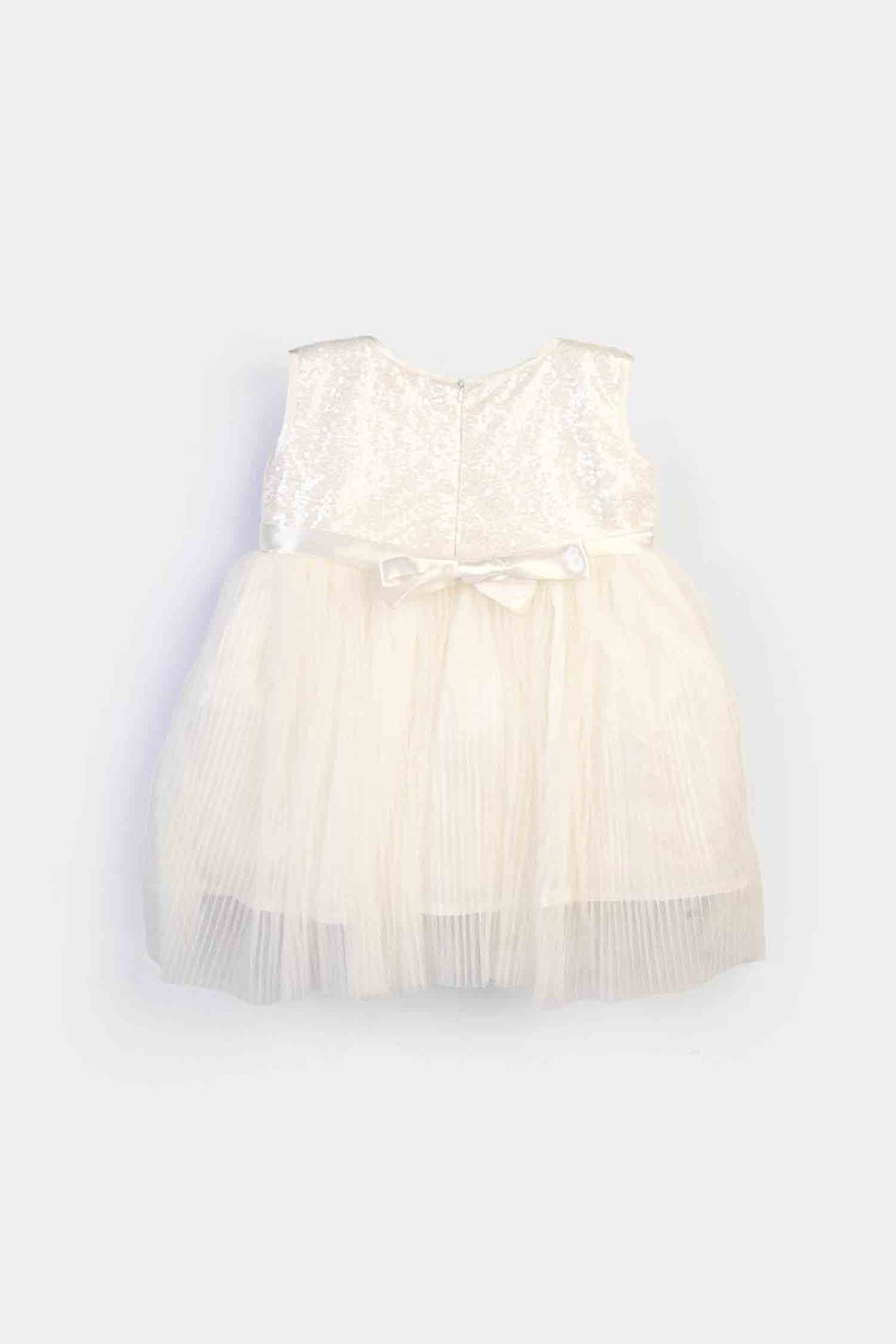 Infant Girls Sequence Fancy Frock Angel-WHITE