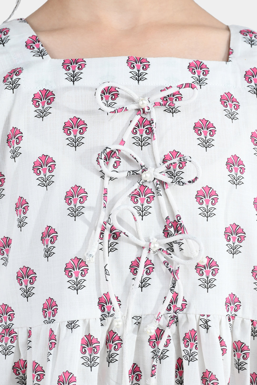 Girls Cotton Printed Frock Paradise-Multi