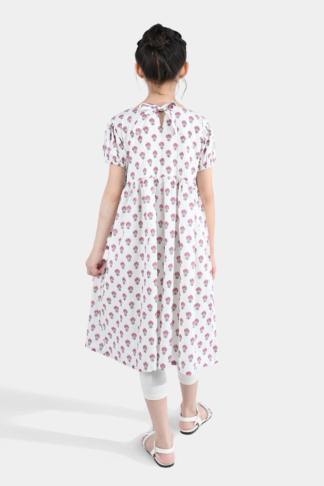 Girls Cotton Printed Frock Paradise-Multi