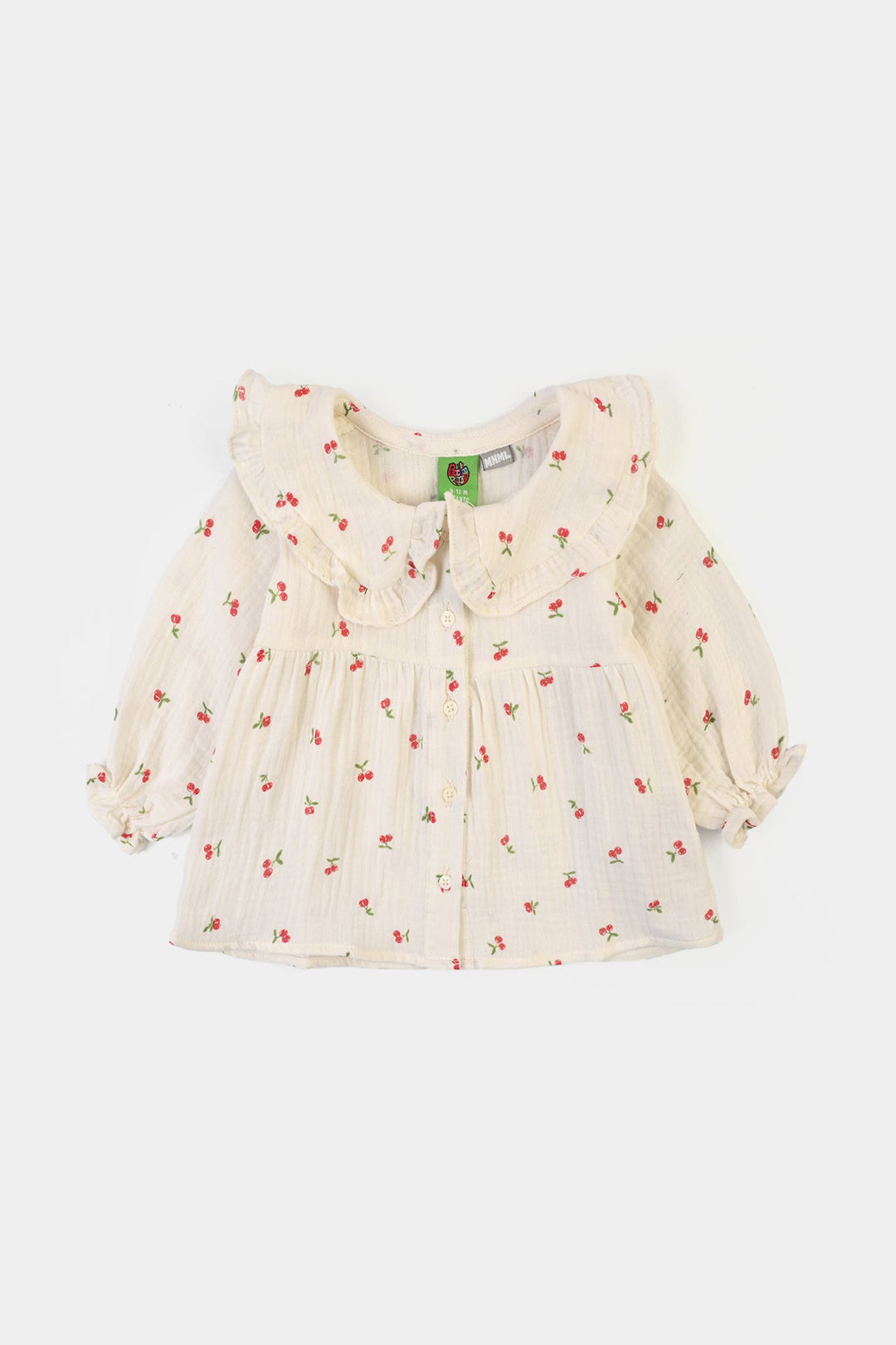 Infant Girls Poly Crinkle Casual Top Cherry