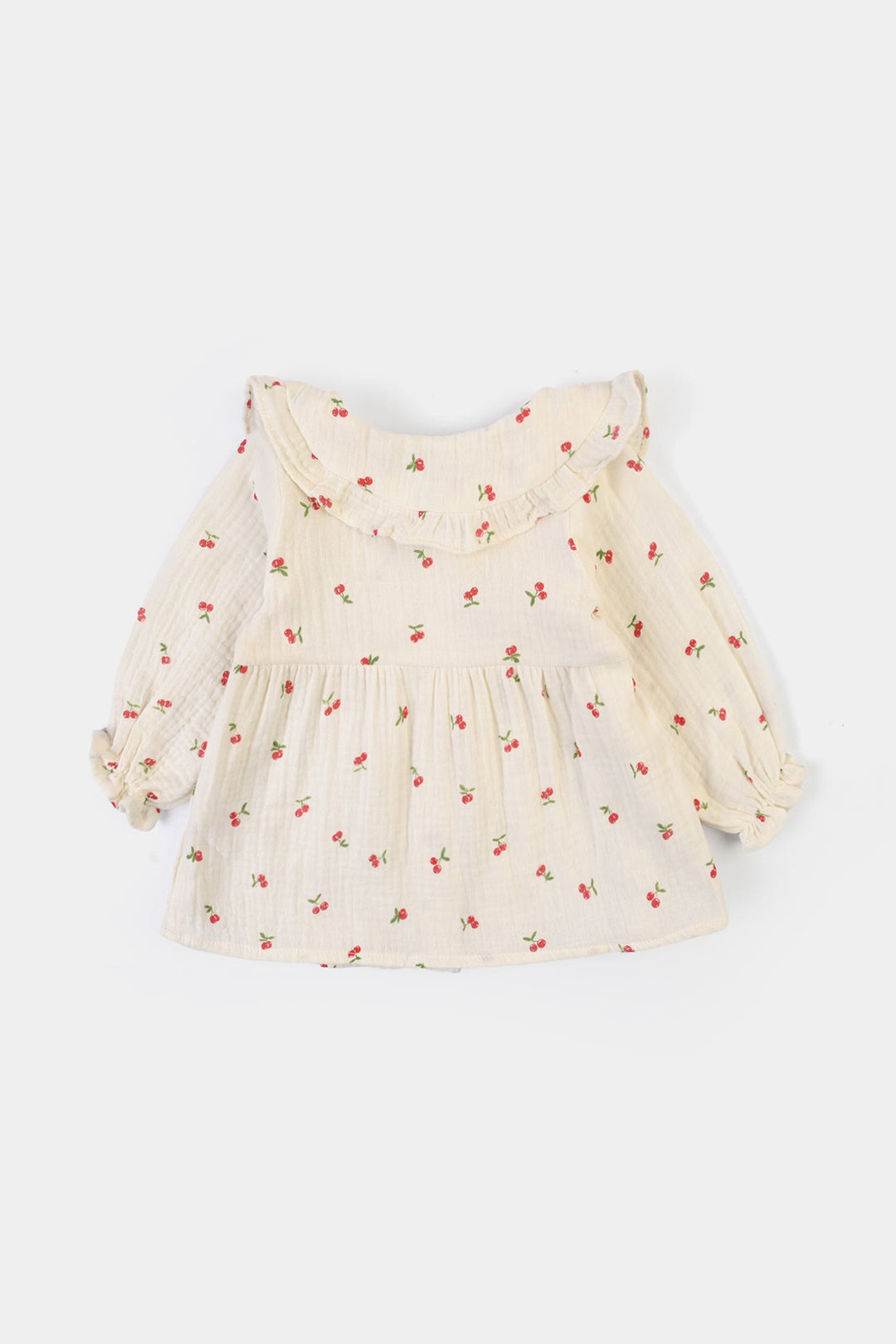 Infant Girls Poly Crinkle Casual Top Cherry