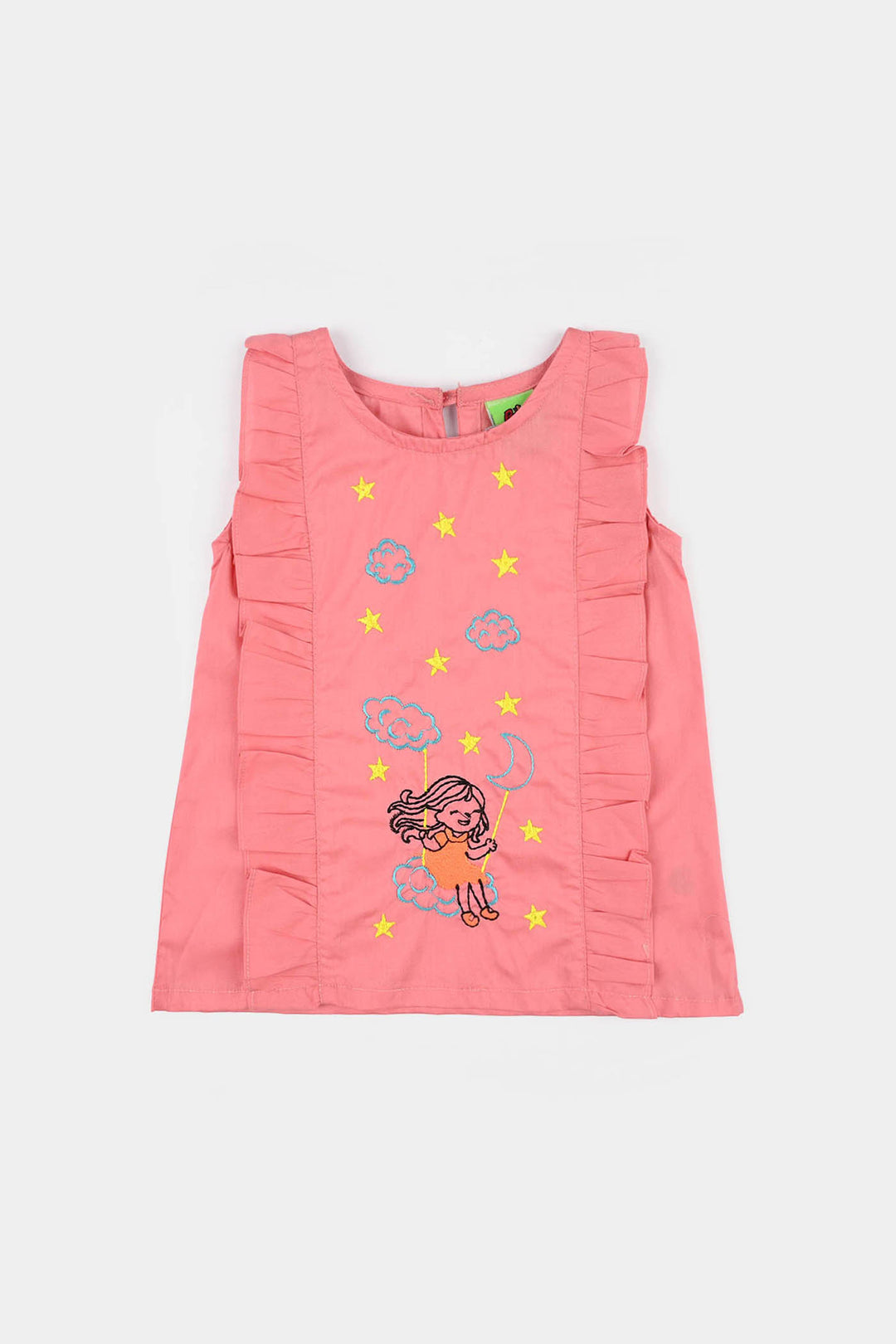 Infant Girls Cotton Poplin Emb 2Pcs Little Twinkle-Pink