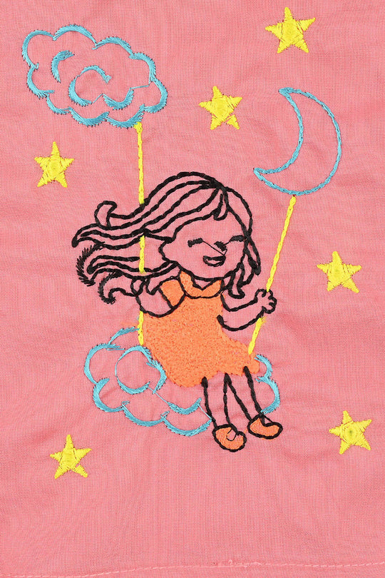 Infant Girls Cotton Poplin Emb 2Pcs Little Twinkle-Pink