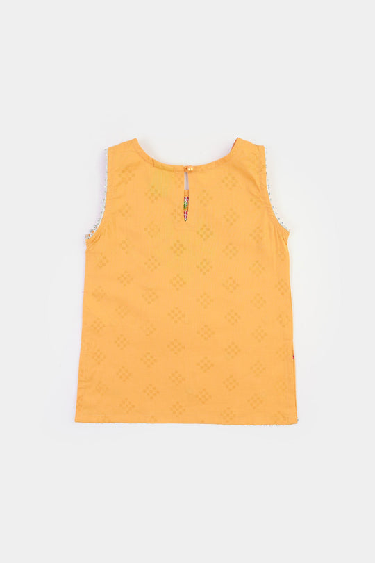Infant Girls Jacquard 2Pcs Khush-Mustard