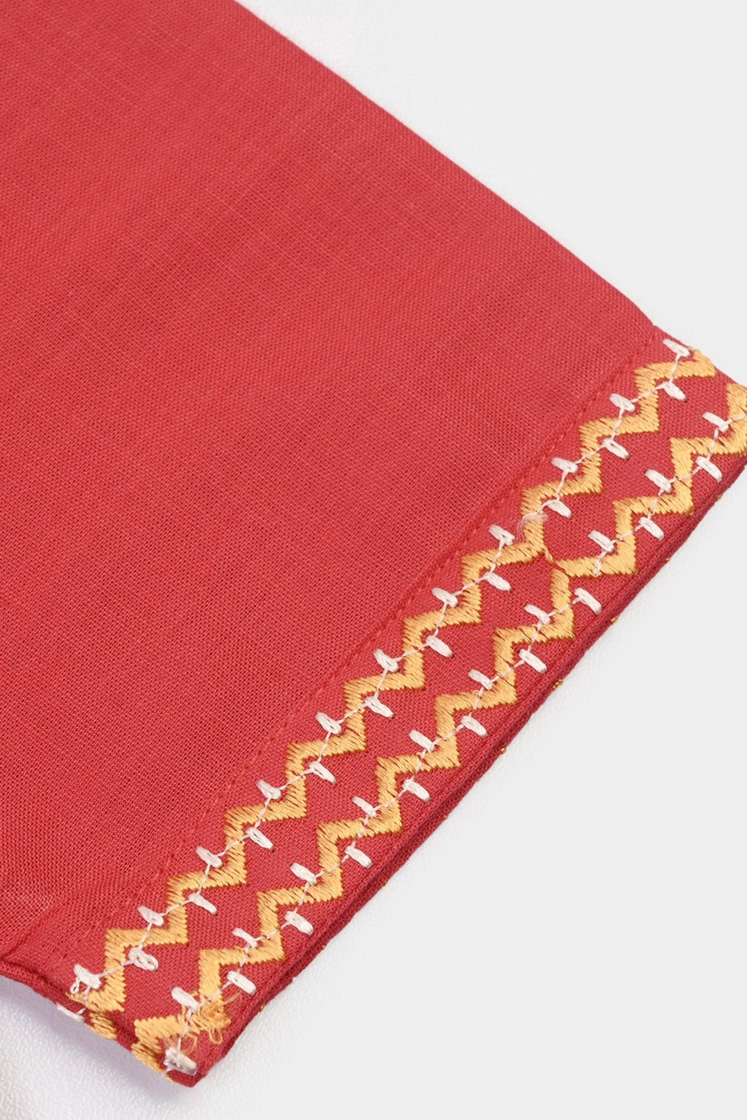 Girls Cotton Emb 2Pcs Zimal-RED