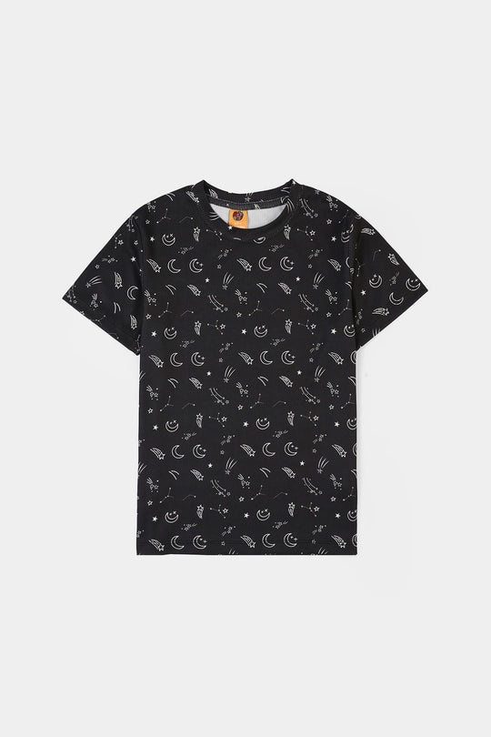 Boys Poly Cotton Night Suit SHOOTING STAR-BLACK