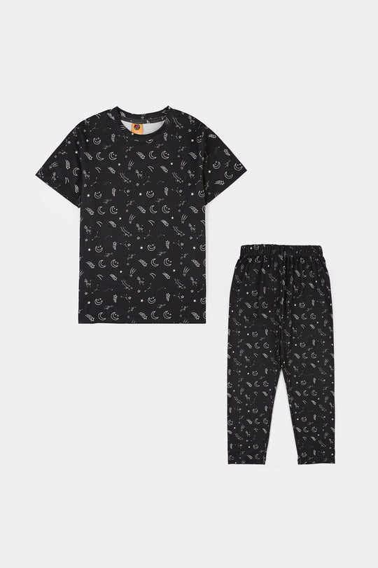 Boys Poly Cotton Night Suit SHOOTING STAR-BLACK