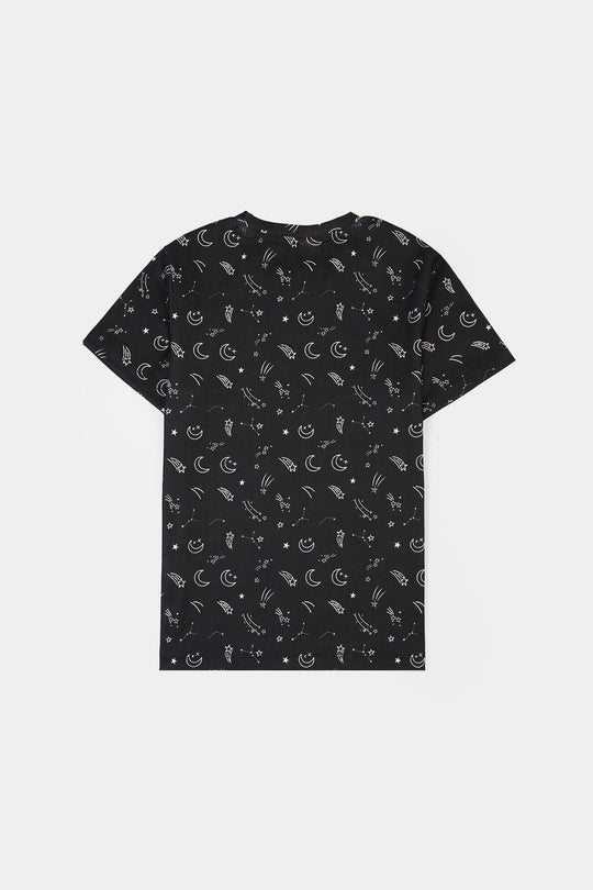 Boys Poly Cotton Night Suit SHOOTING STAR-BLACK