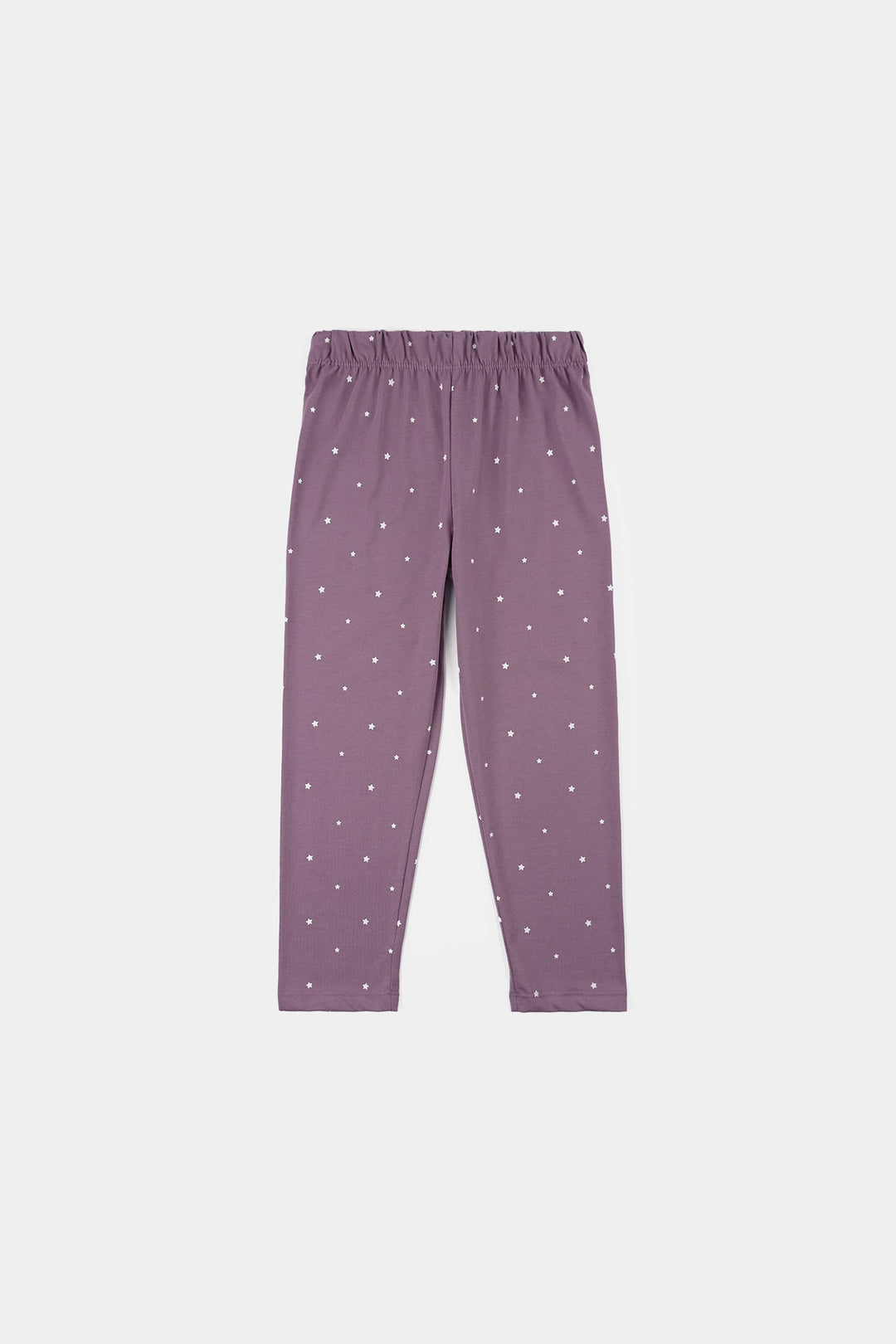 Girls Poly Cotton Jersey 2PC Set – Purple