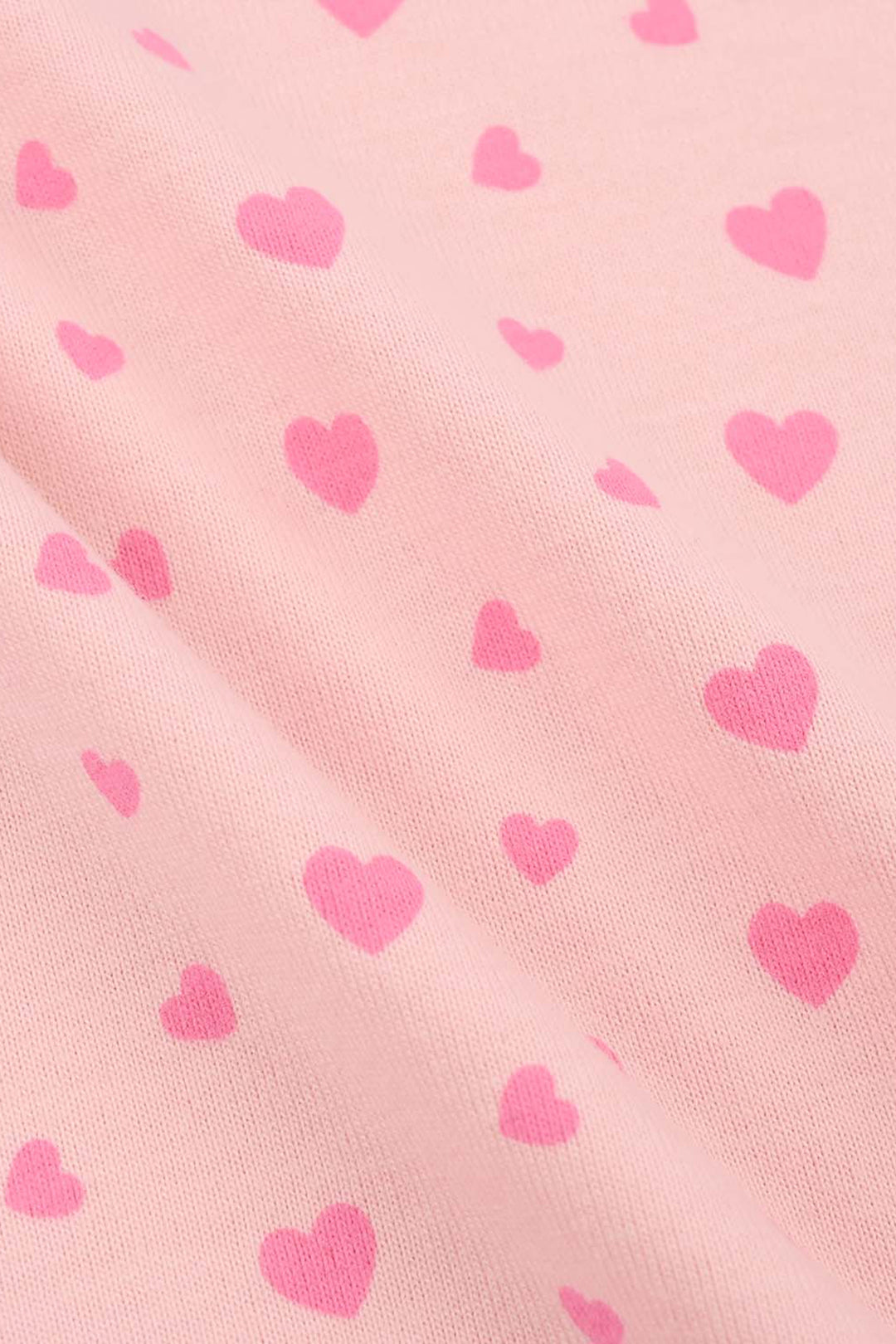 Girls Poly Cotton Jersey Night Suit HEARTS-Pink