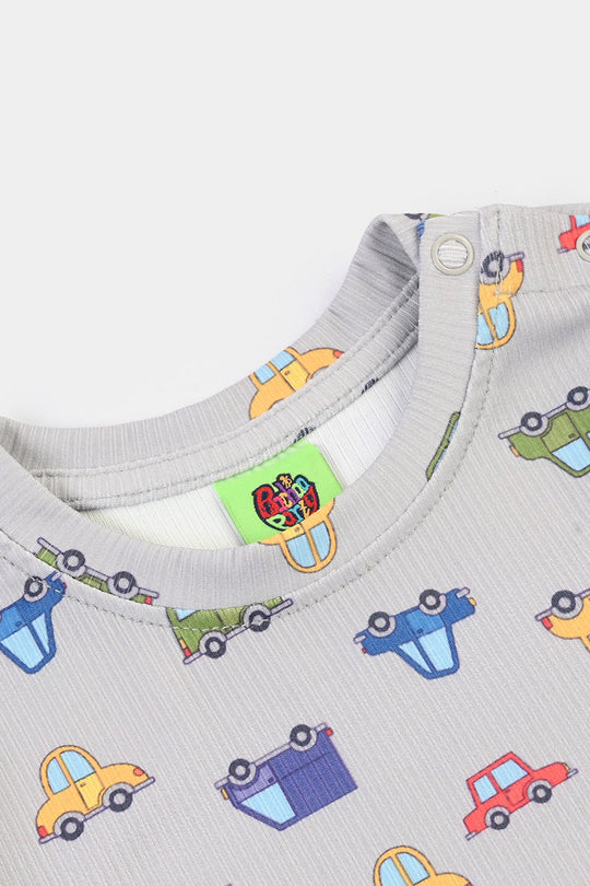 Infant Boys Poly Cotton Night Suit DINKY-GREY