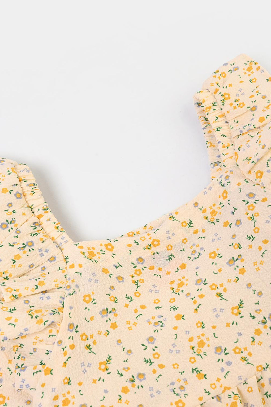 Girls Polyester Co-Ord Set Mustard-Multi
