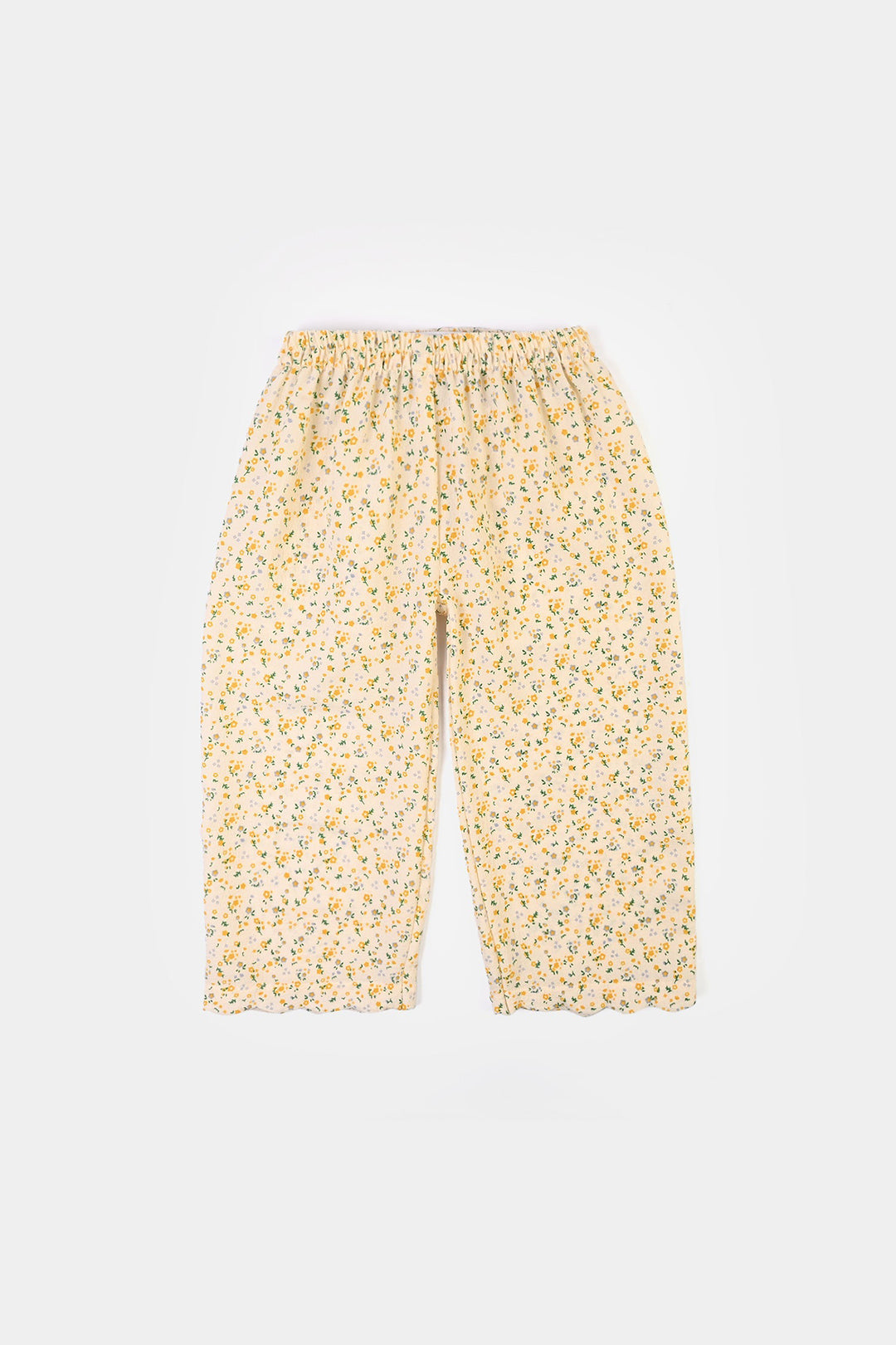 Girls Polyester Co-Ord Set Mustard-Multi