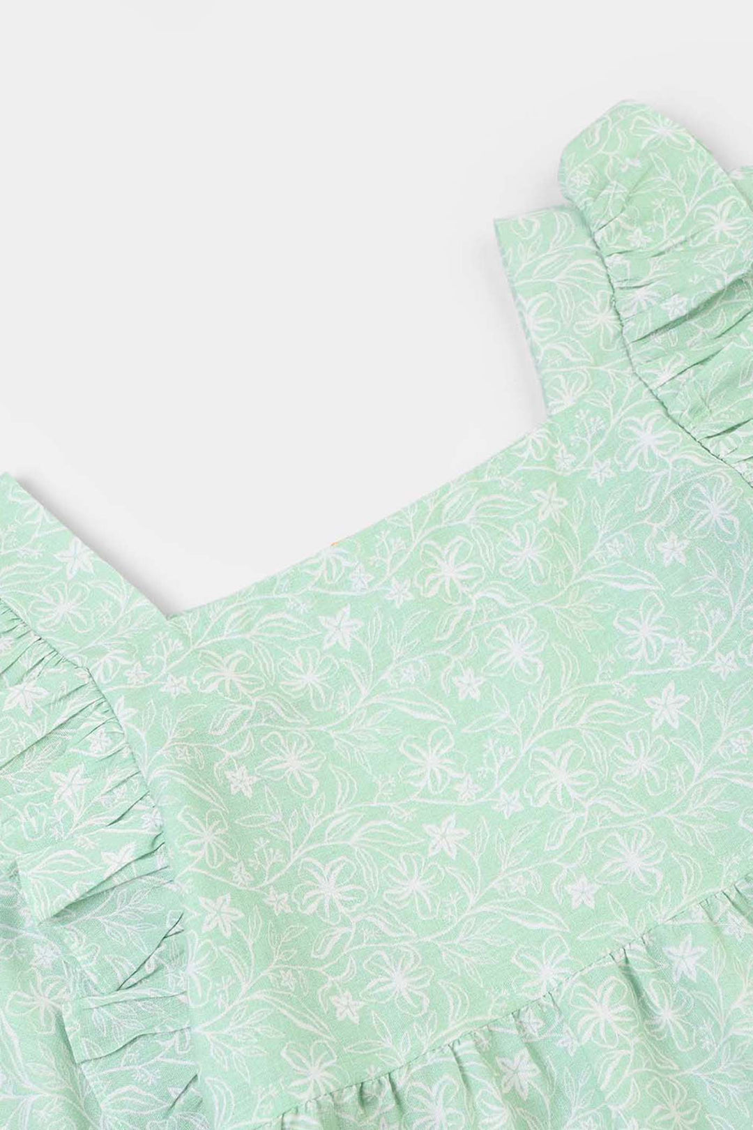 Girls Cotton Co-Ord Set Botanic-GREEN
