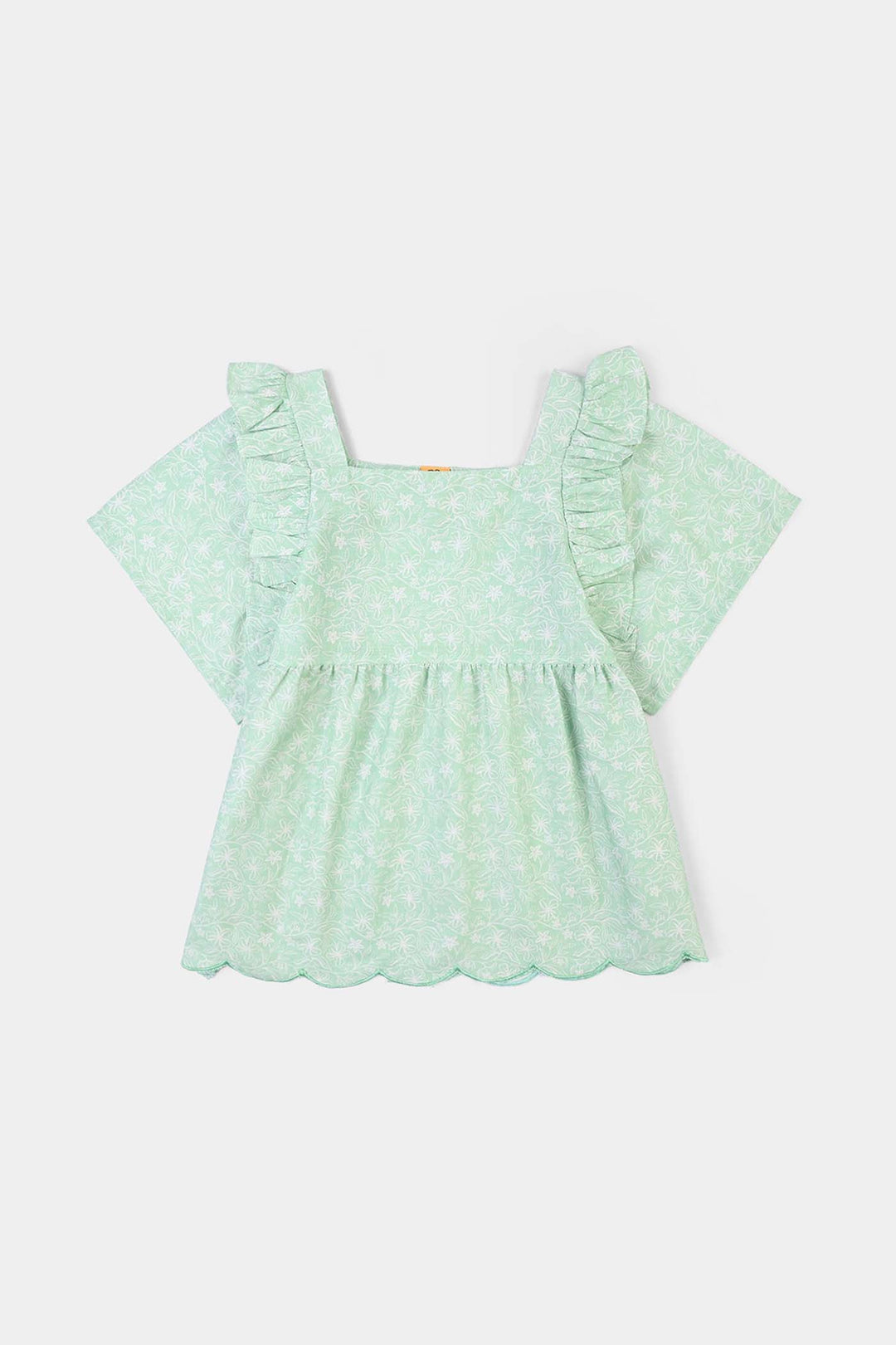 Girls Cotton Co-Ord Set Botanic-GREEN