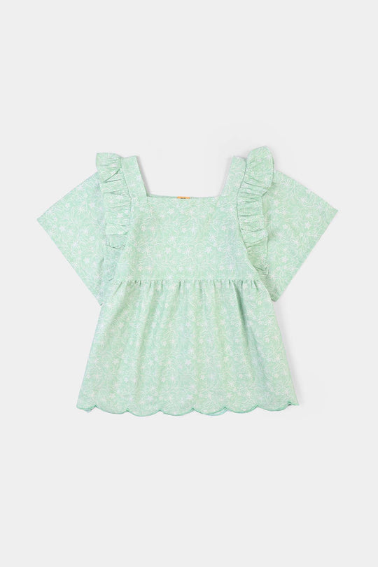 Girls Cotton Co-Ord Set Botanic-GREEN