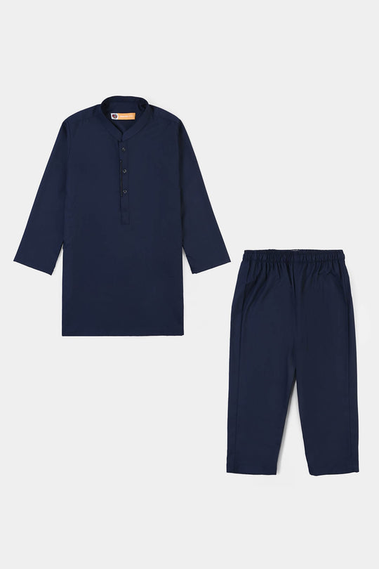 Boys Poly Viscose 2Piece suit (Cut Collar)-Navy Blue