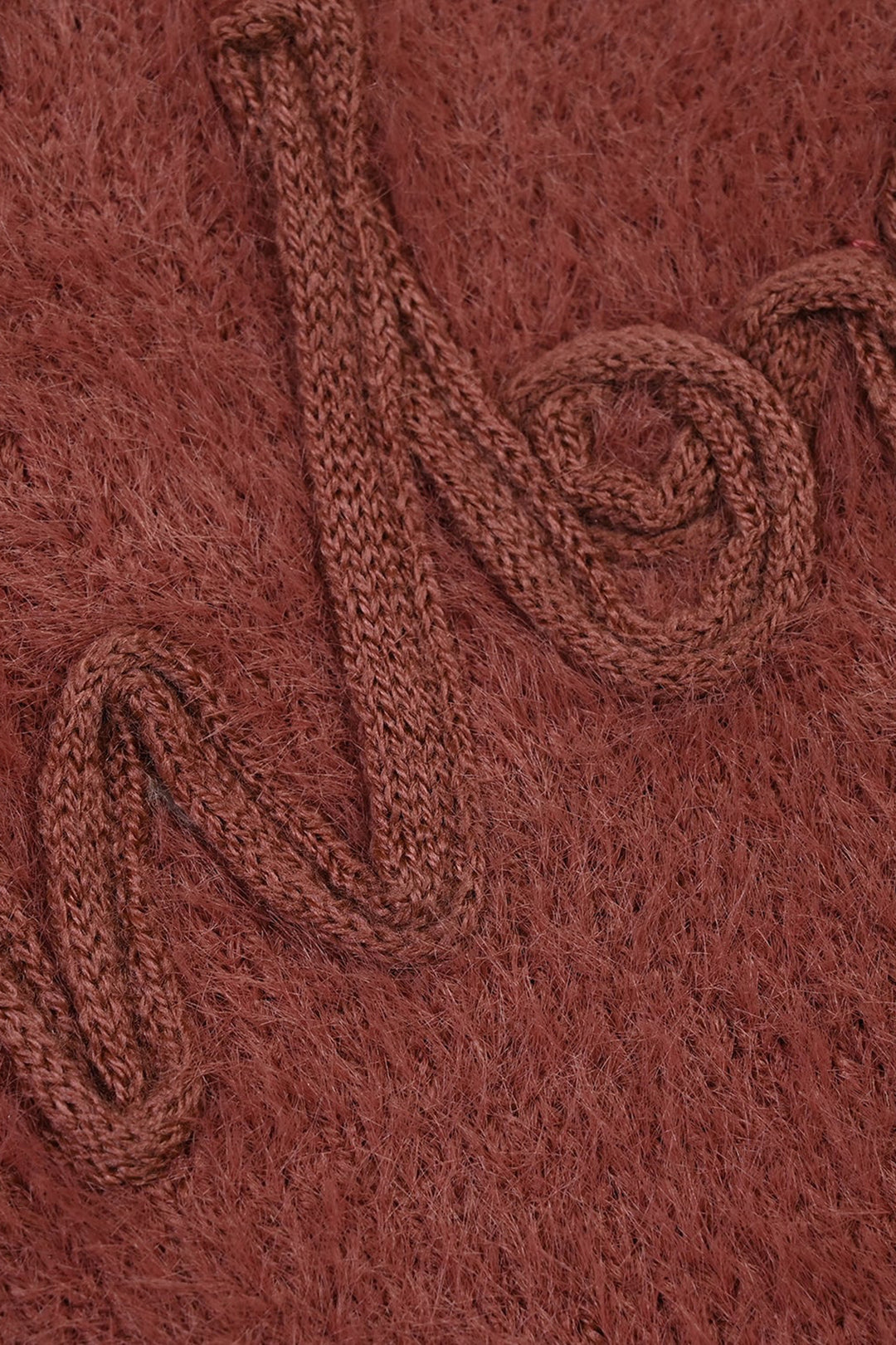 Girls Feather-Acrylic Sweater In The Woods- Brown