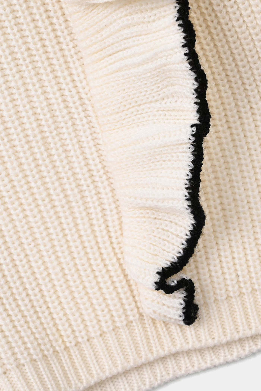Girls Acrylic Sweater-Twirl-OFF-White