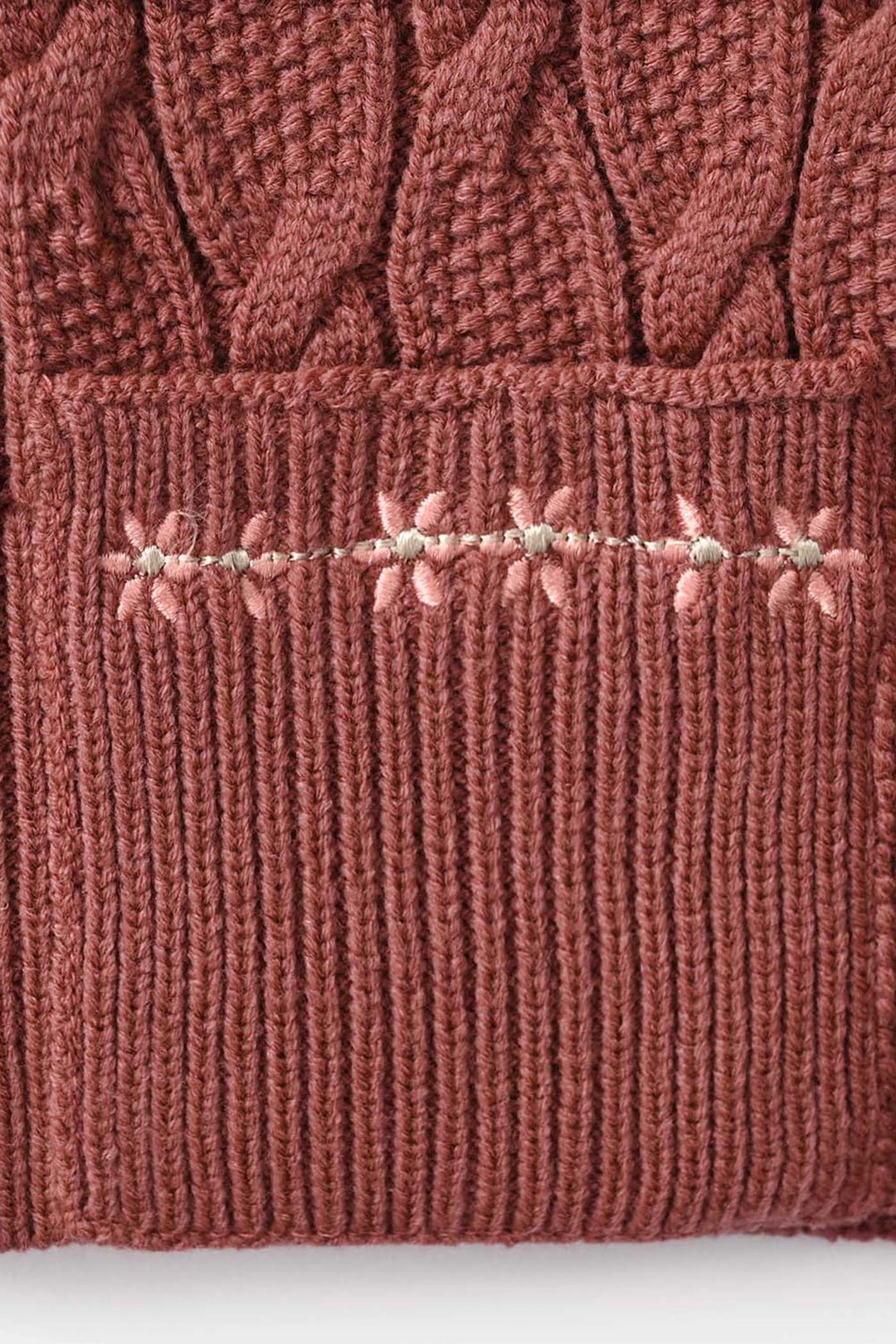 Girls Acrylic Sweater-Twisted Knot-Tea.Pink