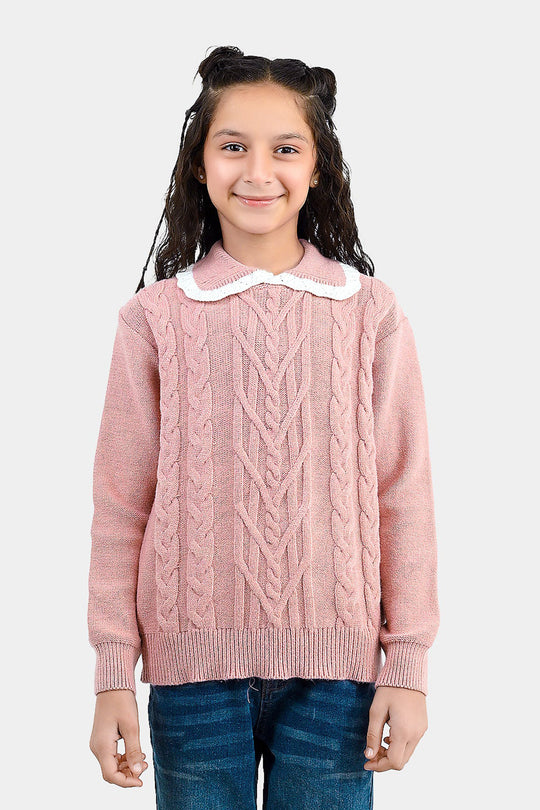 Girls Acrylic Sweater GYPSY - Peach